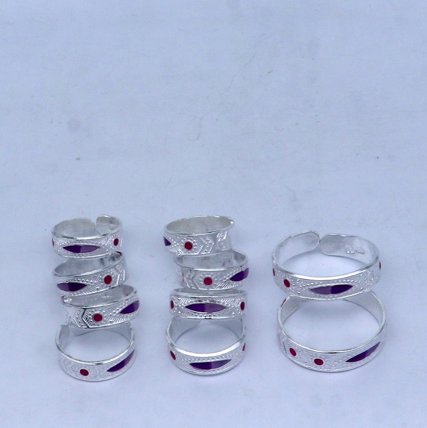 925 sterling silver handmade adjustable fabulous unique design toe ring tribal belly dance jewelry from India toer151 - TRIBAL ORNAMENTS