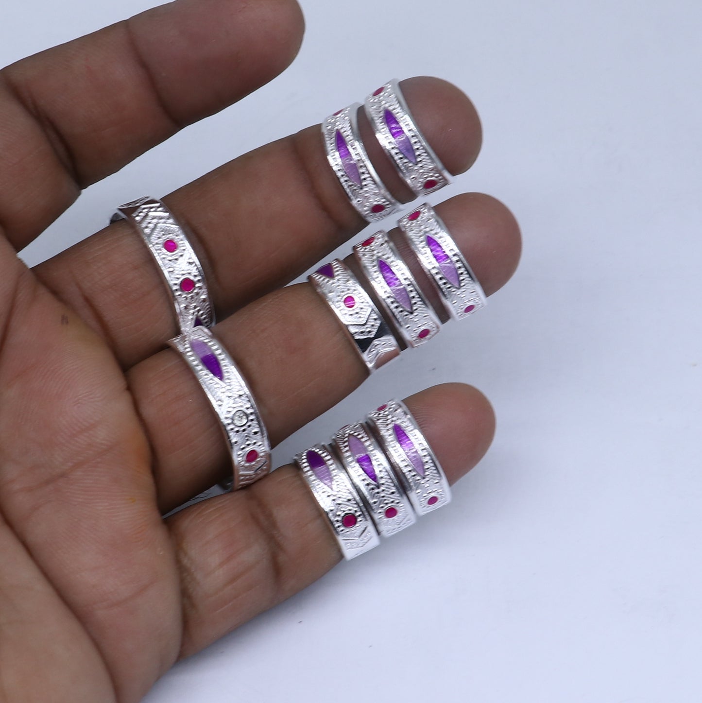 925 sterling silver handmade adjustable fabulous unique design toe ring tribal belly dance jewelry from India toer151 - TRIBAL ORNAMENTS