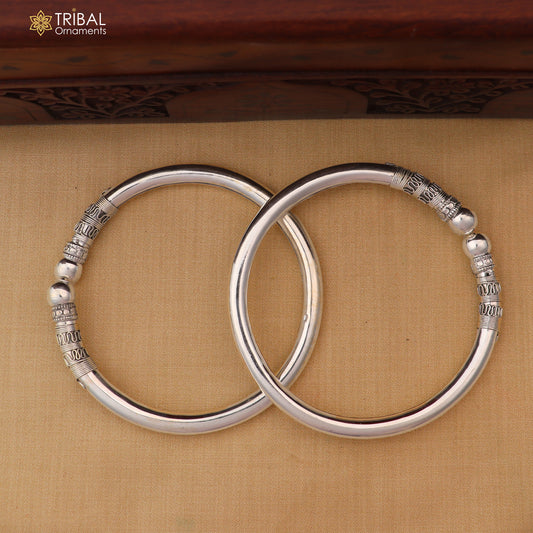 Sterling silver vintage ankle bracelet featuring intricate design and customizable details, jewelry by TRIBAL ORNAMENTS.