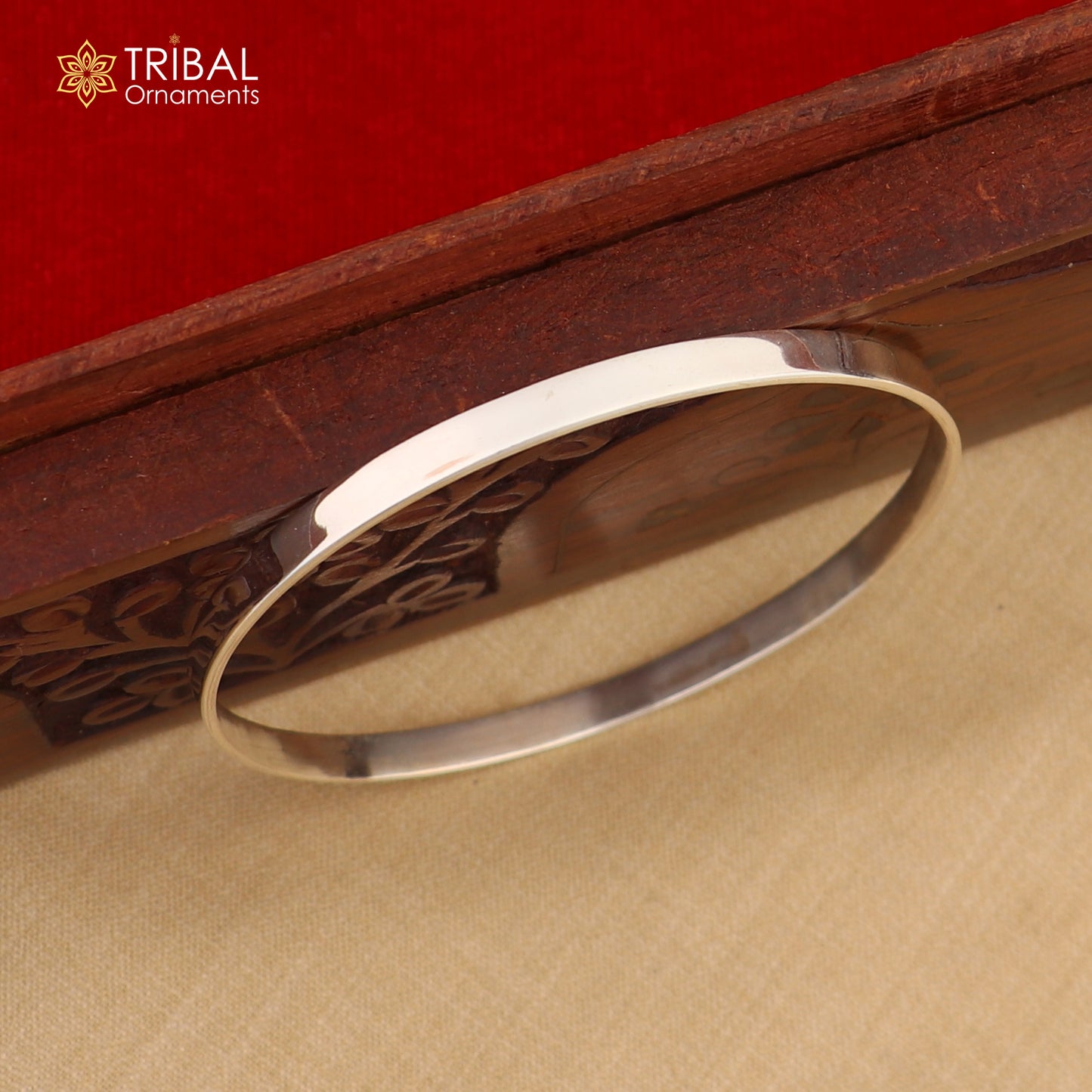 925 Sterling silver customized plain bangle kada tribal jewelry nsk929