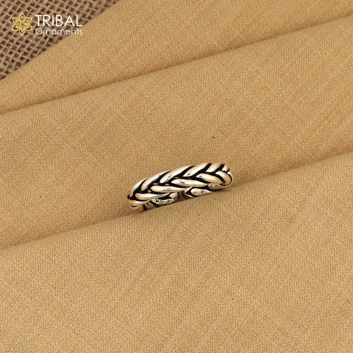 925 sterling silver wheat design stylish ring unisex Jewelry sr790