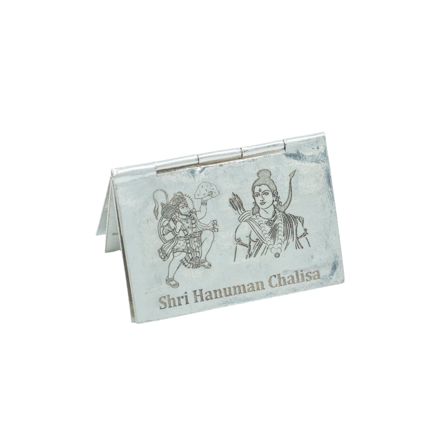 925 sterling silver handmade complete Shree Hanuman Chalisa with Arti small mini 4 page book, amazing puja article from India su880 - TRIBAL ORNAMENTS