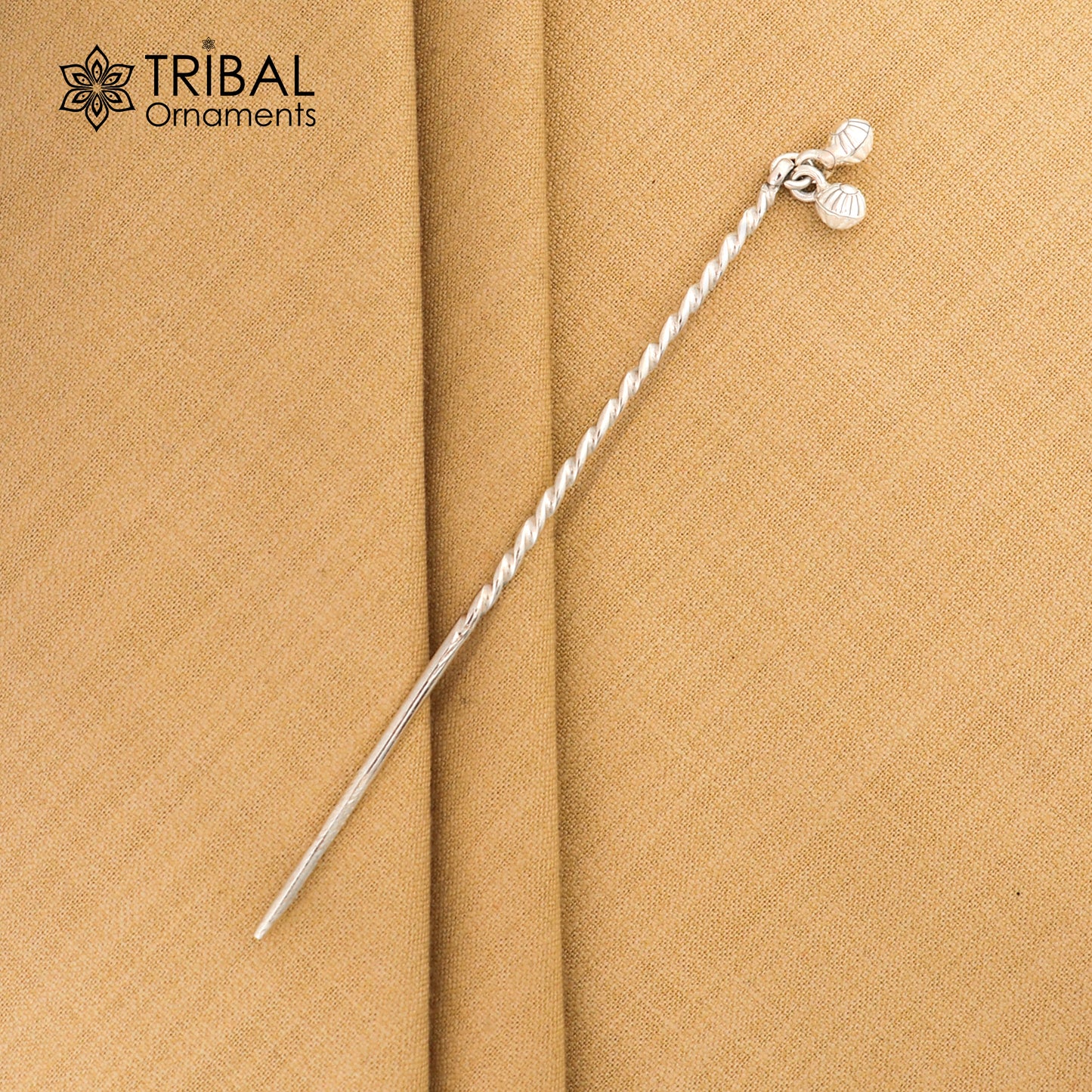 Artisan handmade silver hair pin solid 925 hammered design jingling sticks hair jewelry su1359