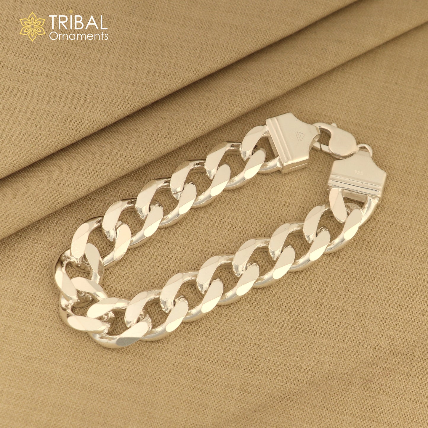 8.5" 925 sterling silver antique Cuban link chain unisex gifting jewelry sbr778