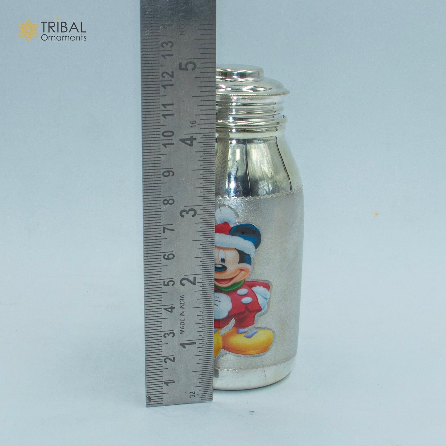 925 Sterling silver mickey mouse cartoon design baby feeder milk bottle/ baby water bottle/ best kids gifting article sv306 - TRIBAL ORNAMENTS
