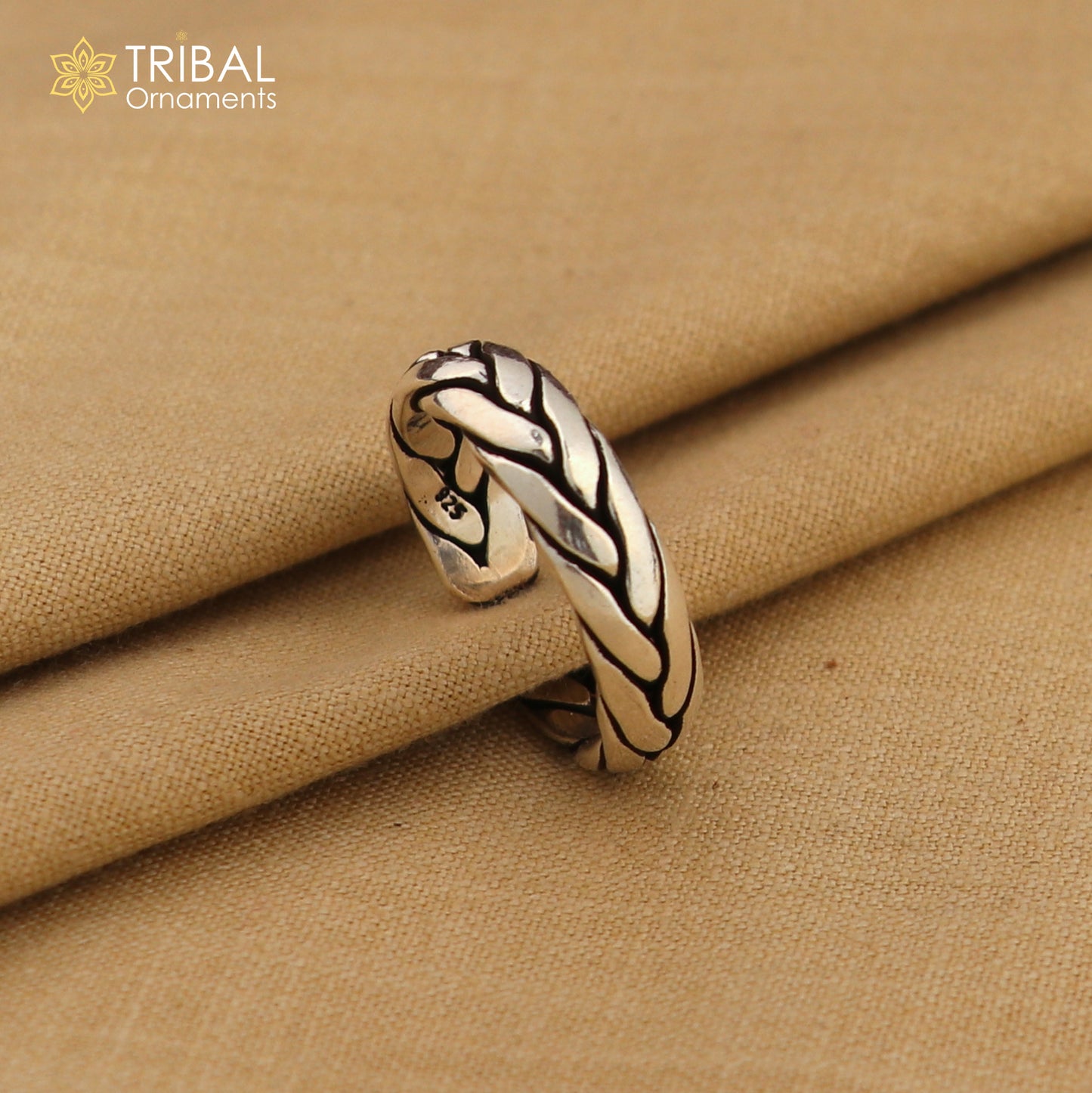 925 sterling silver twisted design stylish ring unisex Jewelry sr808