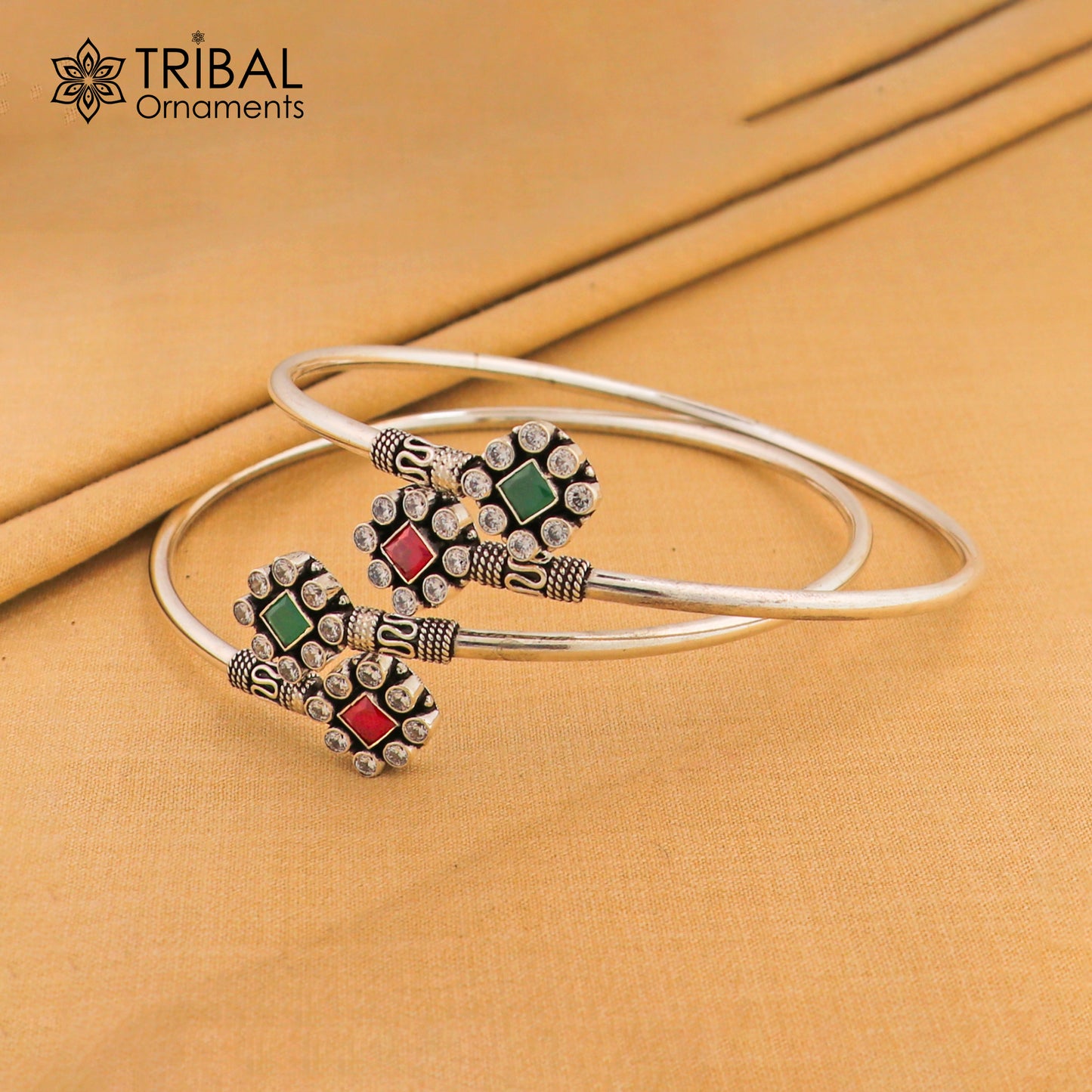 925 sterling silver squire design red or green stone customized foot bracelet anklet kada ethnic jewelry nsfk138