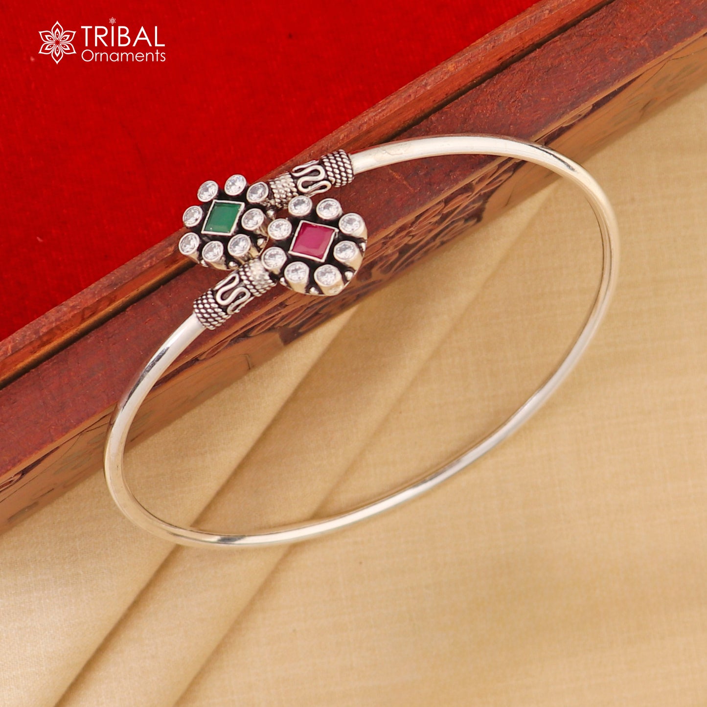925 sterling silver squire design red or green stone customized foot bracelet anklet kada ethnic jewelry nsfk138