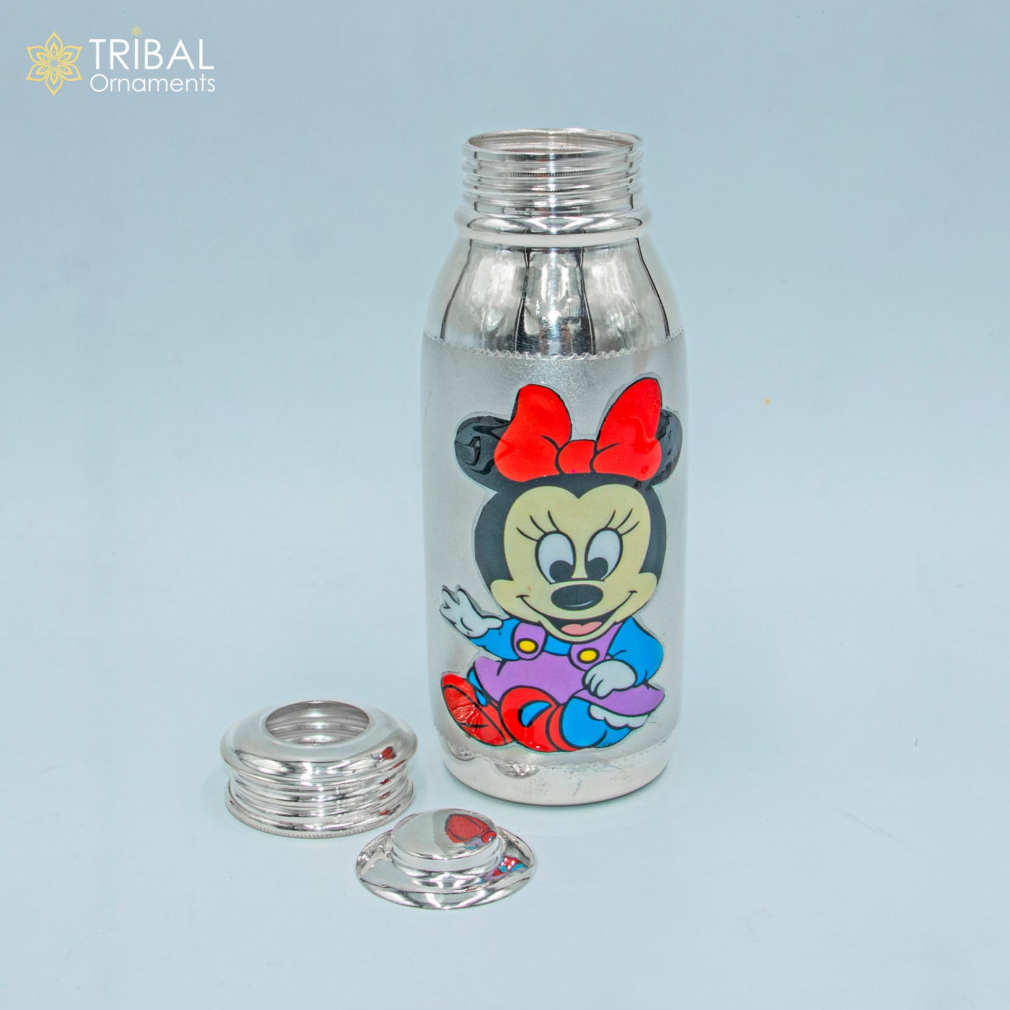 925 Sterling silver mickey mouse cartoon design baby feeder milk bottle/ baby water bottle/ best kids gifting article sv305 - TRIBAL ORNAMENTS