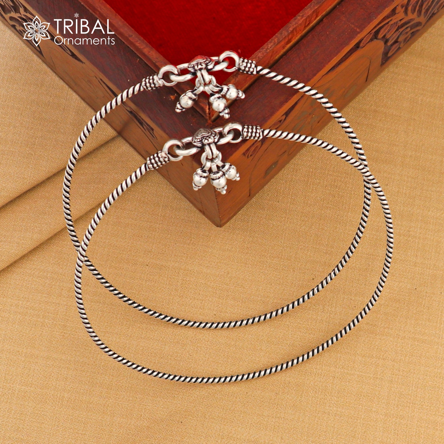 925 sterling silver vintage design customized foot bracelet anklet kada hanging drops belly dance ethnic jewelry nsfk124