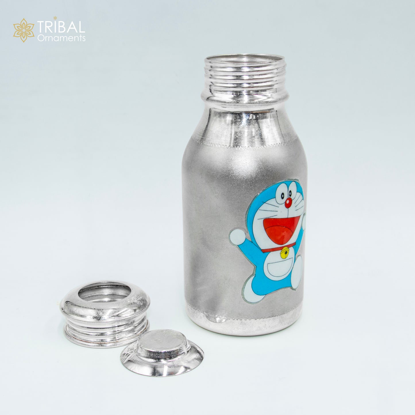 925 Sterling silver doraemon cartoon design baby feeder milk bottle/ baby water bottle/ best kids gifting article sv308 - TRIBAL ORNAMENTS