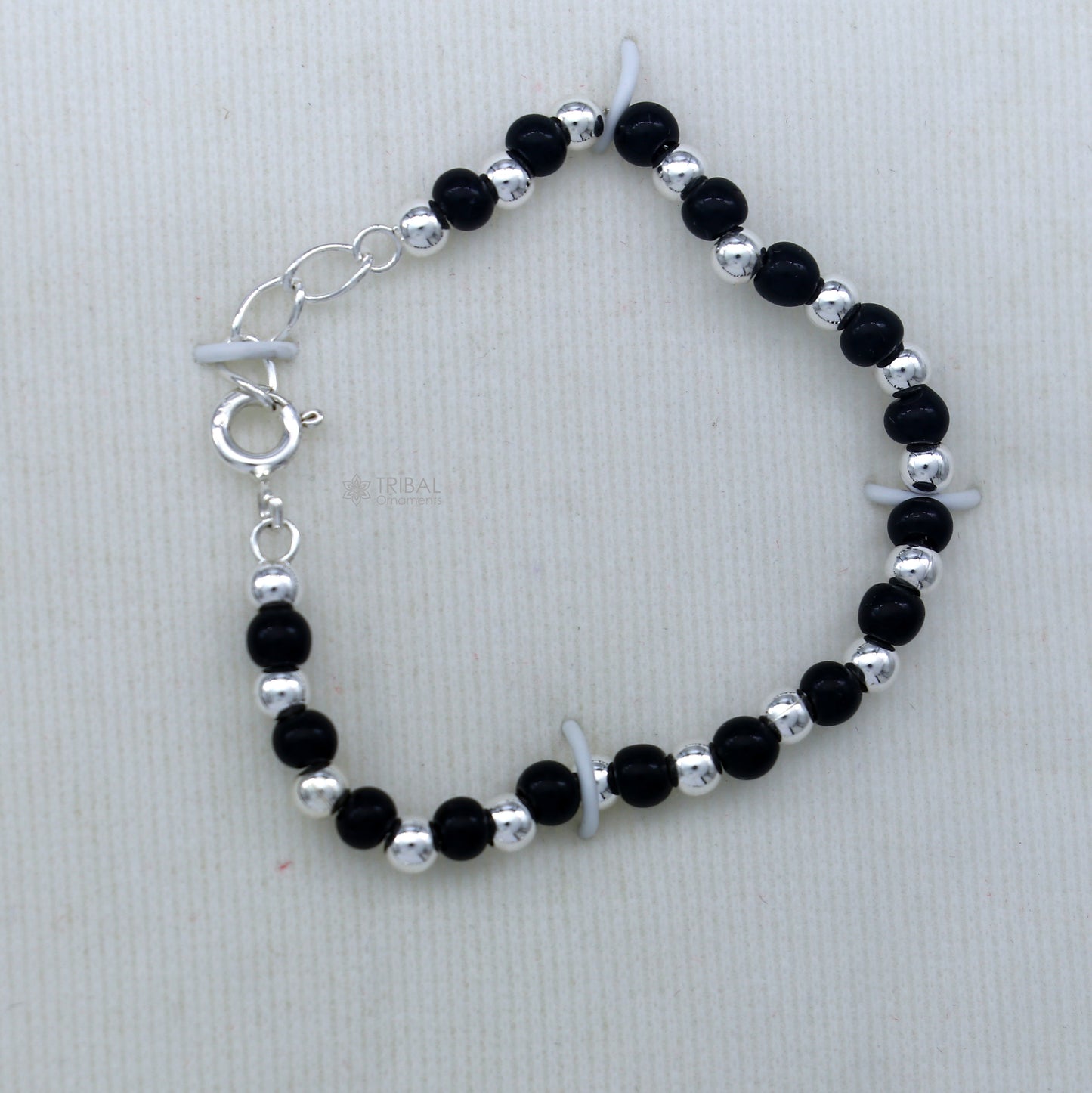 925 sterling silver handmade baby necklace pendant set with gorgeous adjustable black beads bracelet and 3 little pendants jewelry babyset2 - TRIBAL ORNAMENTS