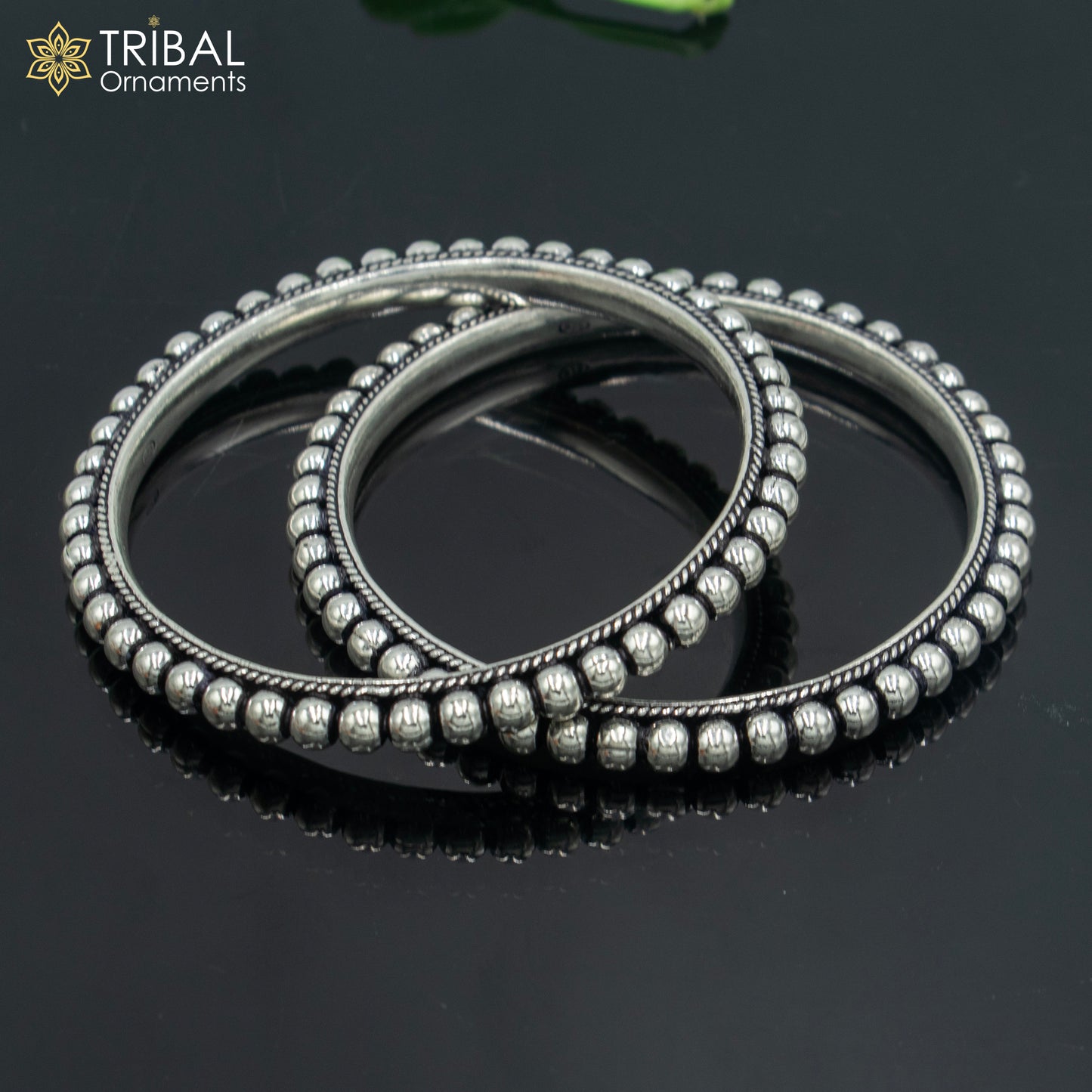 925 sterling silver handmade beaded bangle bracelet women jewelry ba441 - TRIBAL ORNAMENTS