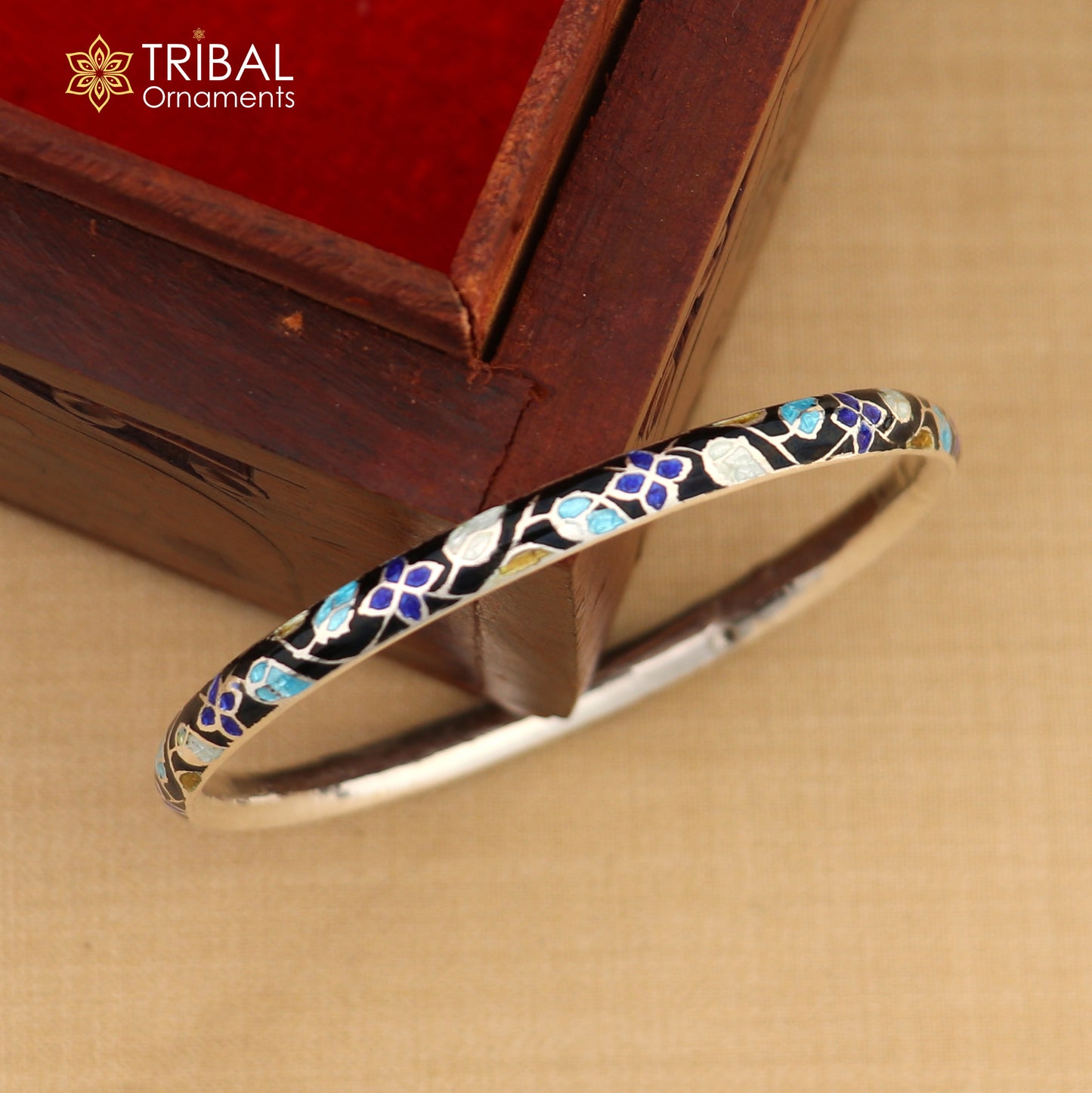925 sterling silver handcrafted color enamel bangles bracelet, best brides jewelry vintage antique style wrist jewelry nba443