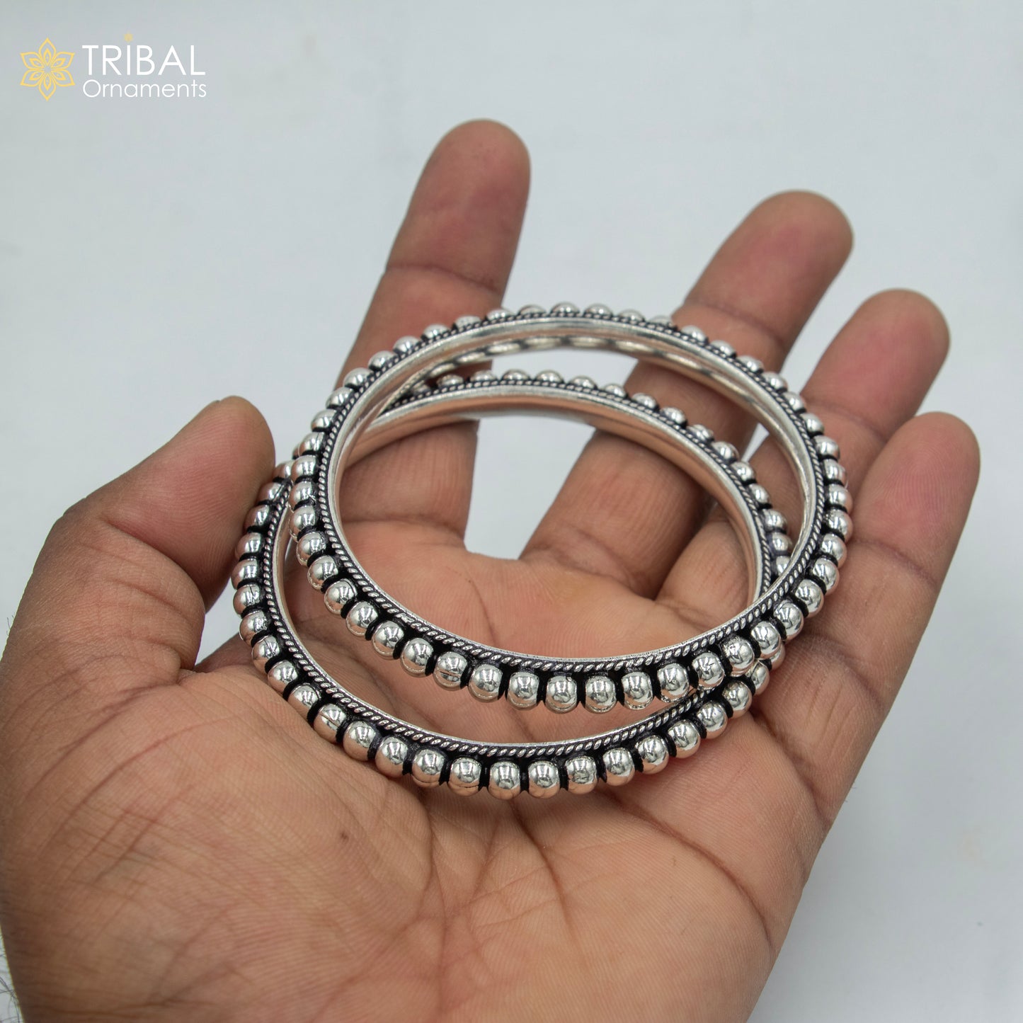 925 sterling silver handmade beaded bangle bracelet women jewelry ba441 - TRIBAL ORNAMENTS