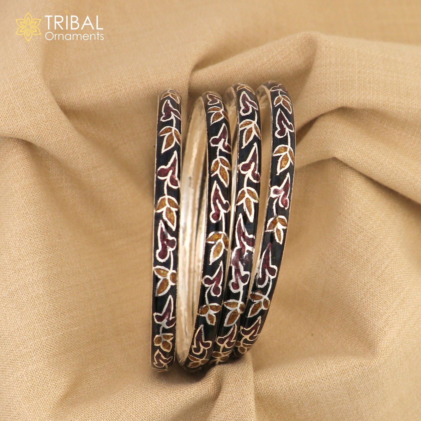 925 sterling silver handcrafted color enamel bangles bracelet, best brides jewelry vintage antique style wrist jewelry nba445