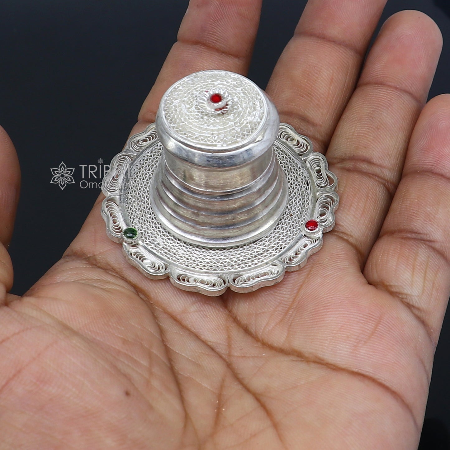 925 Sterling silver handmade fabulous meenakari trinket box, container box, casket box, sindoor box, enamel work customized box stb864 - TRIBAL ORNAMENTS