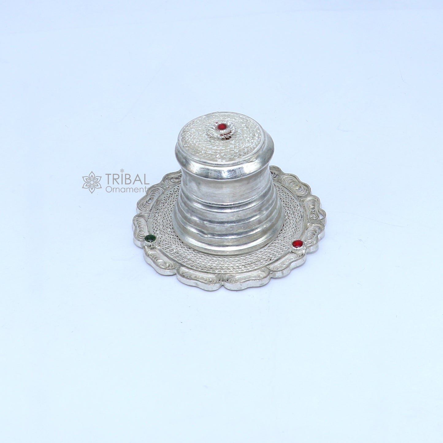 925 Sterling silver handmade fabulous meenakari trinket box, container box, casket box, sindoor box, enamel work customized box stb864 - TRIBAL ORNAMENTS