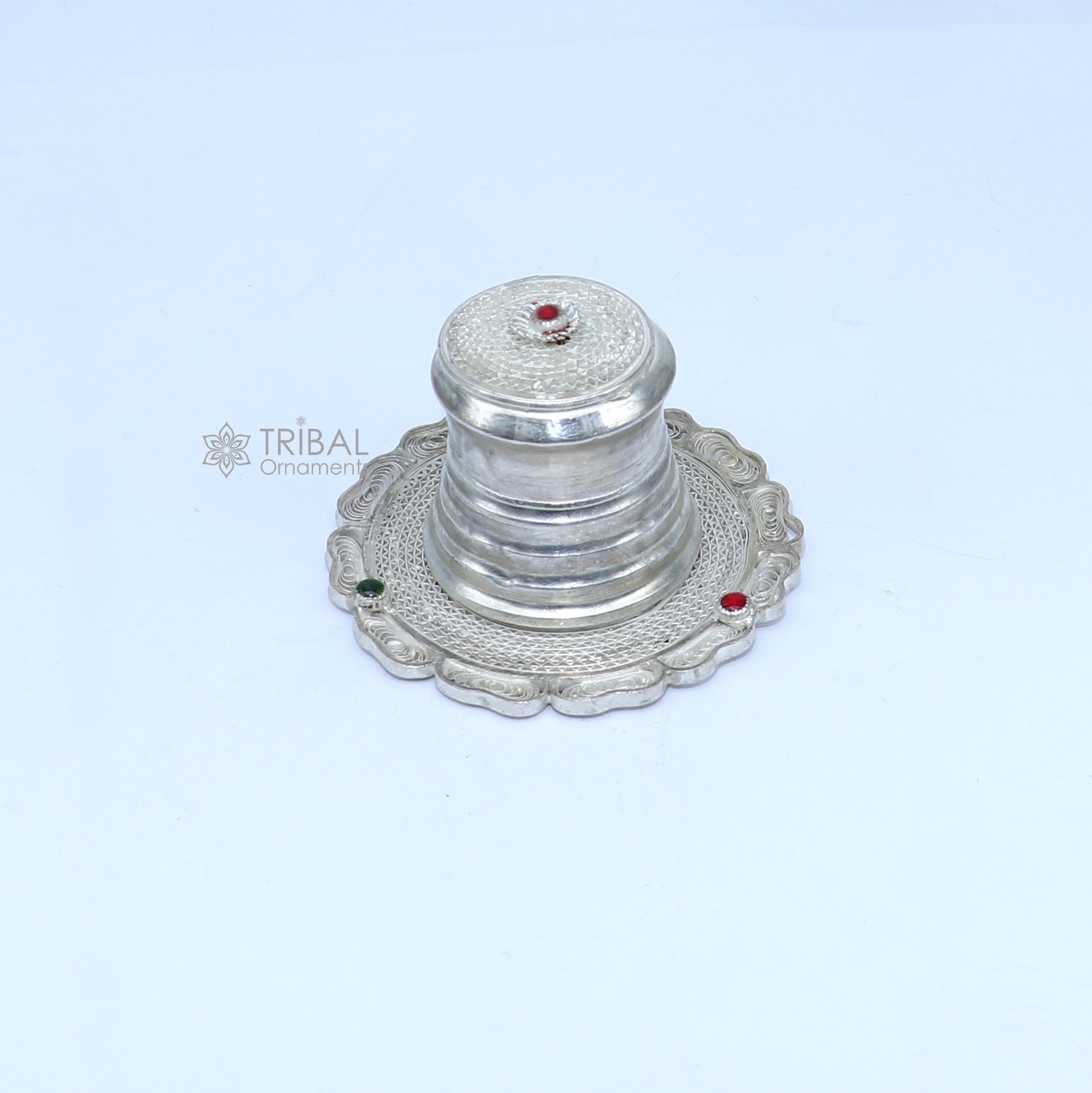 925 Sterling silver handmade fabulous meenakari trinket box, container box, casket box, sindoor box, enamel work customized  box stb864 - TRIBAL ORNAMENTS