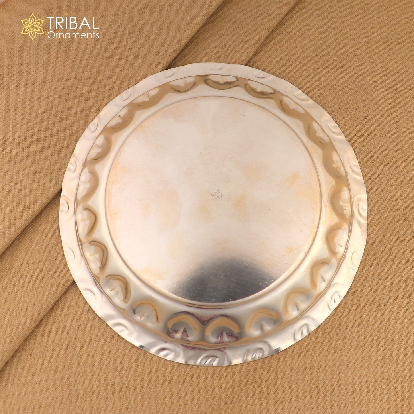925 sterling silver plate/ tray, silver articles, puja utensils sv320