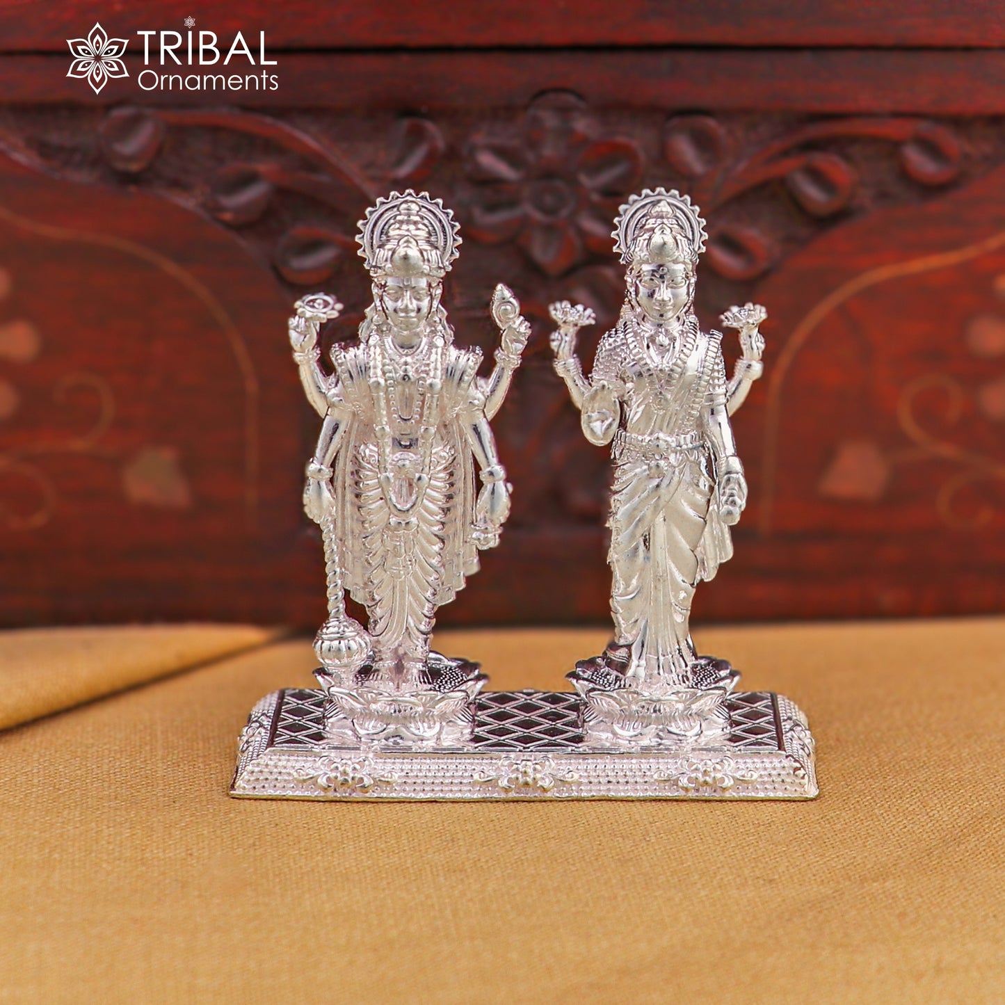 925 Sterling silver Idols Lord Laxmi Narayan Statue figurine, puja articles decorative gift art830