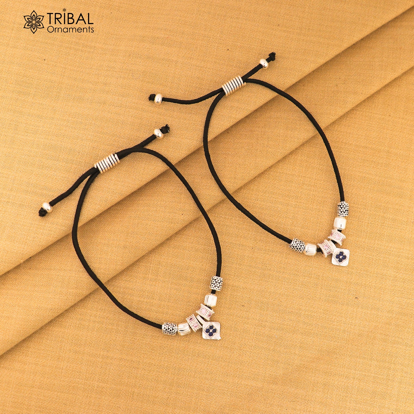 Silver thread stylish anklet silver dhaga payal ank733