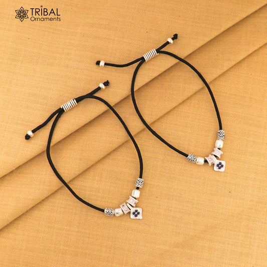 Silver thread stylish anklet silver dhaga payal ank733