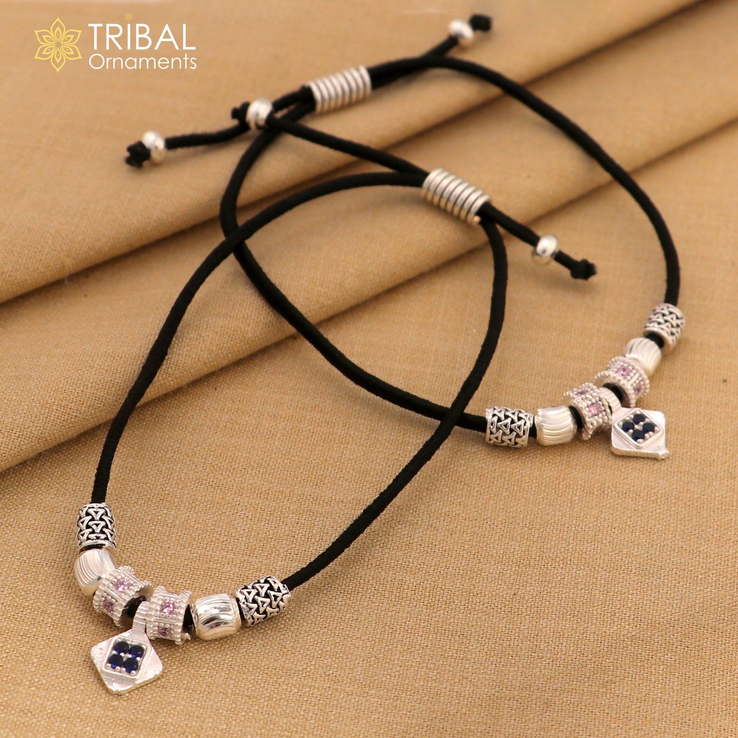 Silver thread stylish anklet silver dhaga payal ank733