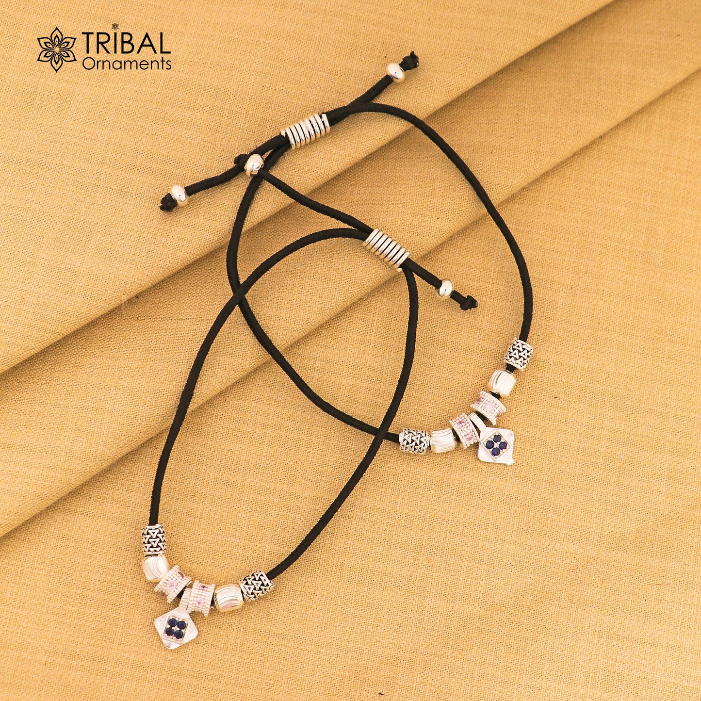 Silver thread stylish anklet silver dhaga payal ank733