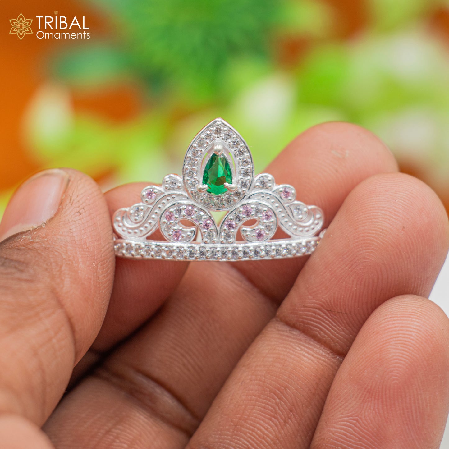 925 sterling silver handmade lord baby Krishna Mukut, amazing Laddu Gopala, crawling Krishna crown head jewelry sm39 - TRIBAL ORNAMENTS