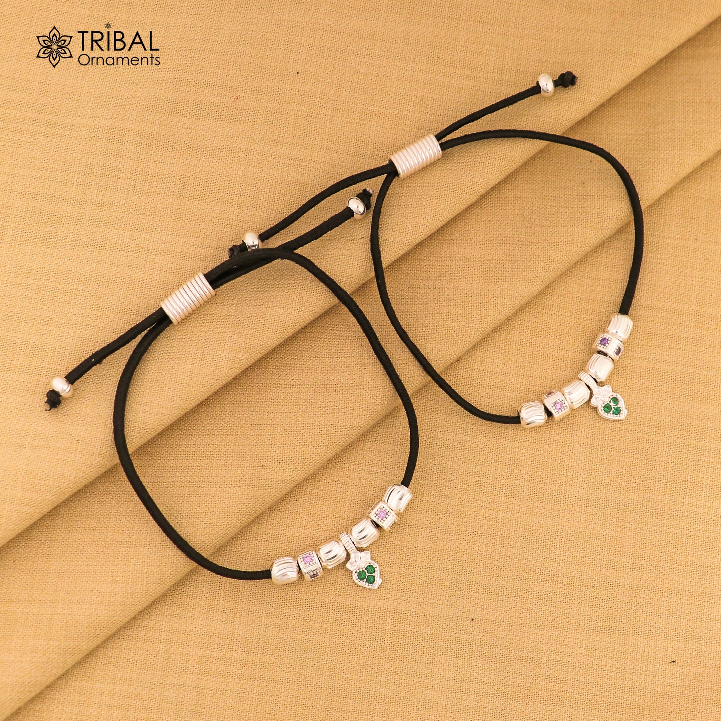Silver thread stylish anklet silver dhaga payal ank738