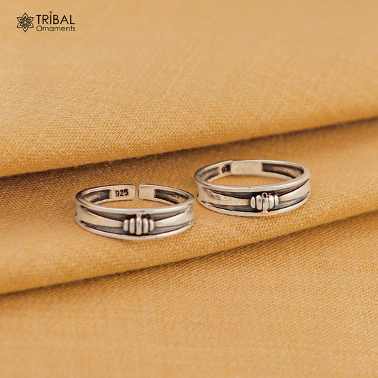 92.5 sterling silver handmade stunning vintage design Adjustable toe ring ethnic tribal belly dance jewelry india YTR01