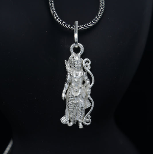 925 sterling silver gold polished Lordjai Shree Ram divine pendant nsp922 - TRIBAL ORNAMENTS