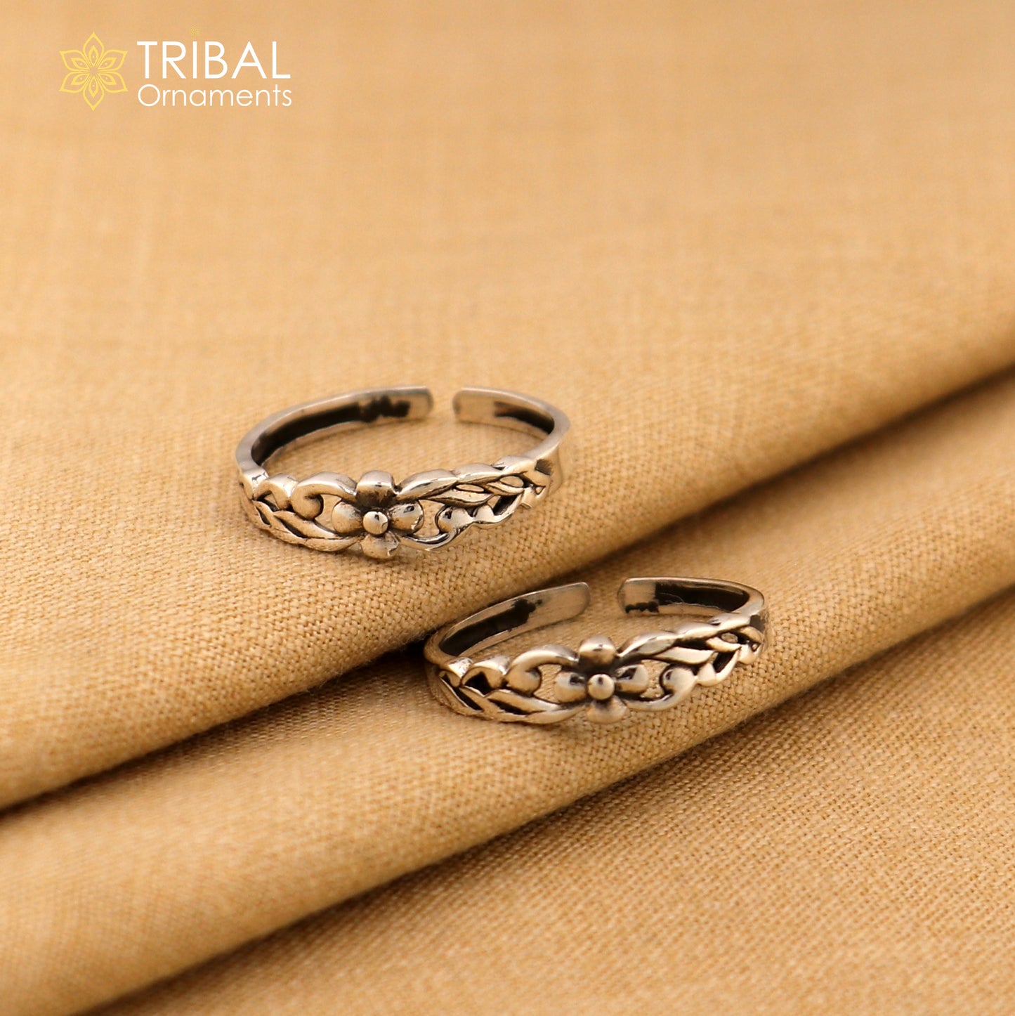925 sterling silver uniquely handcrafted vintage style oxidized toe rings. best brides wedding jewelry tribal jewelry ytr14