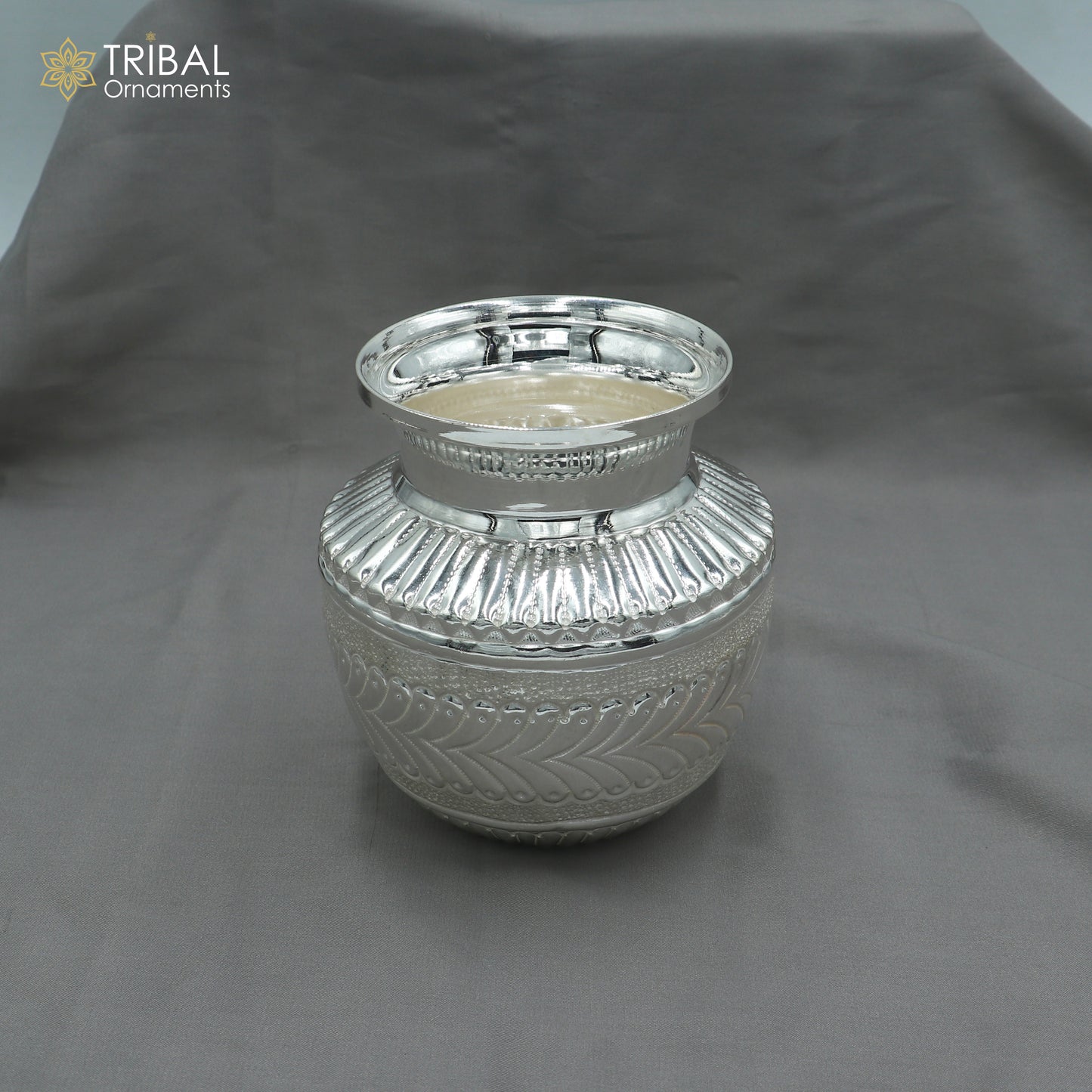 925sterling silver handmade Kalash or pot, unique special silver puja article, water or milk shiva kalash pot india su1063 - TRIBAL ORNAMENTS
