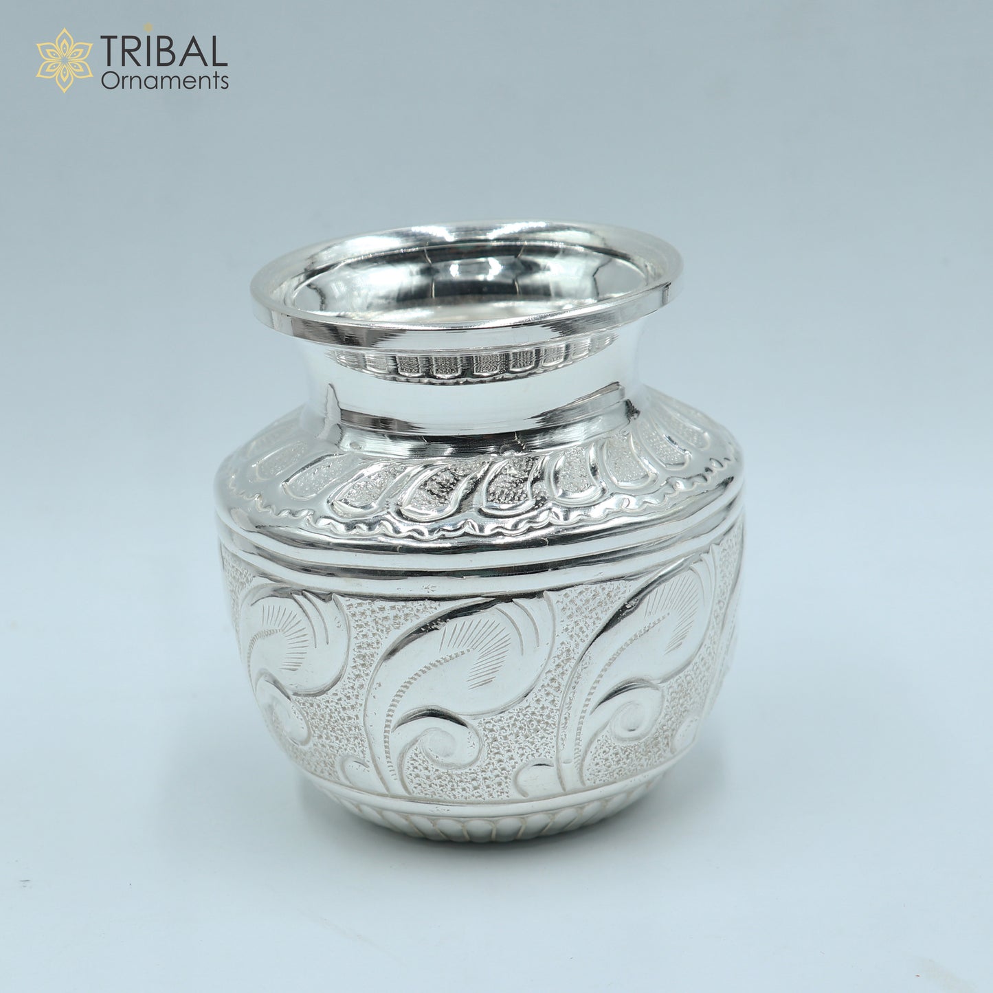 925sterling silver handmade Kalash or pot, unique special silver puja article, water or milk shiva kalash pot india so1064 - TRIBAL ORNAMENTS