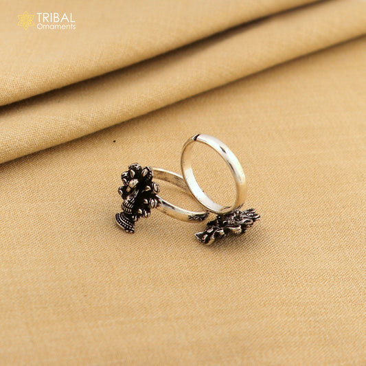 925 sterling silver handmade fabulous dancing peacock design toe ring band tribal belly dance vintage style ethnic jewelry ytr30