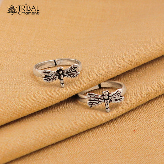 925 sterling silver handmade fabulous butterfly design toe ring band tribal belly dance vintage style ethnic jewelry ytr39