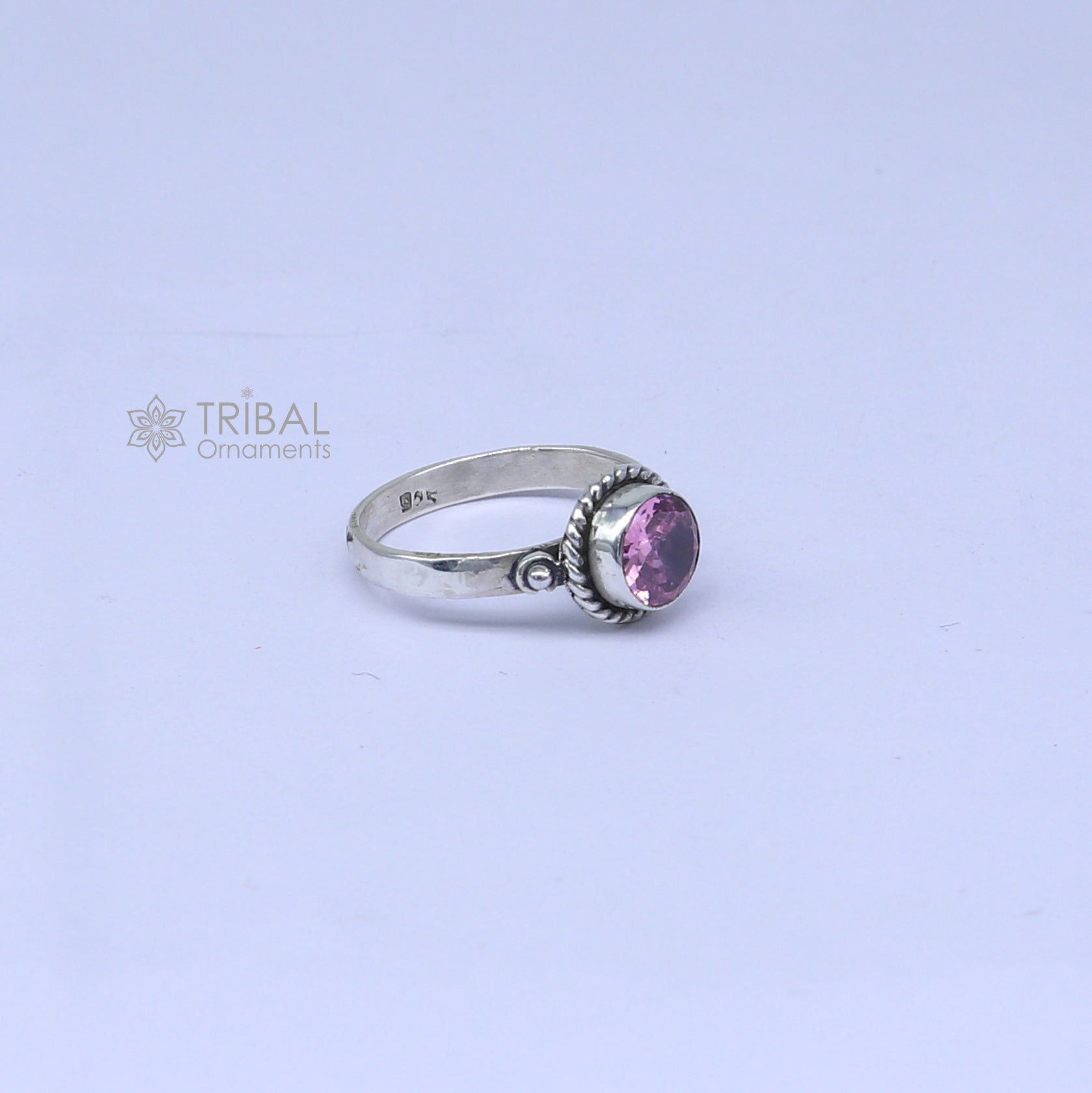 925 sterling silver pink colour stone ring Jewelry sr734 - TRIBAL ORNAMENTS