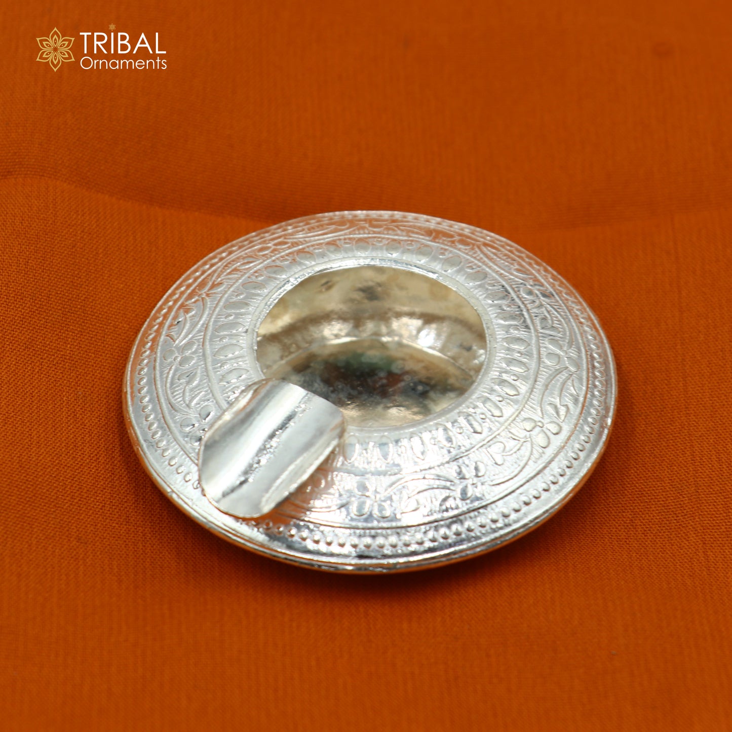 925 sterling silver handmade vintage design flower art small ashtray for cigarette royal unique luxury gift stb411 - TRIBAL ORNAMENTS