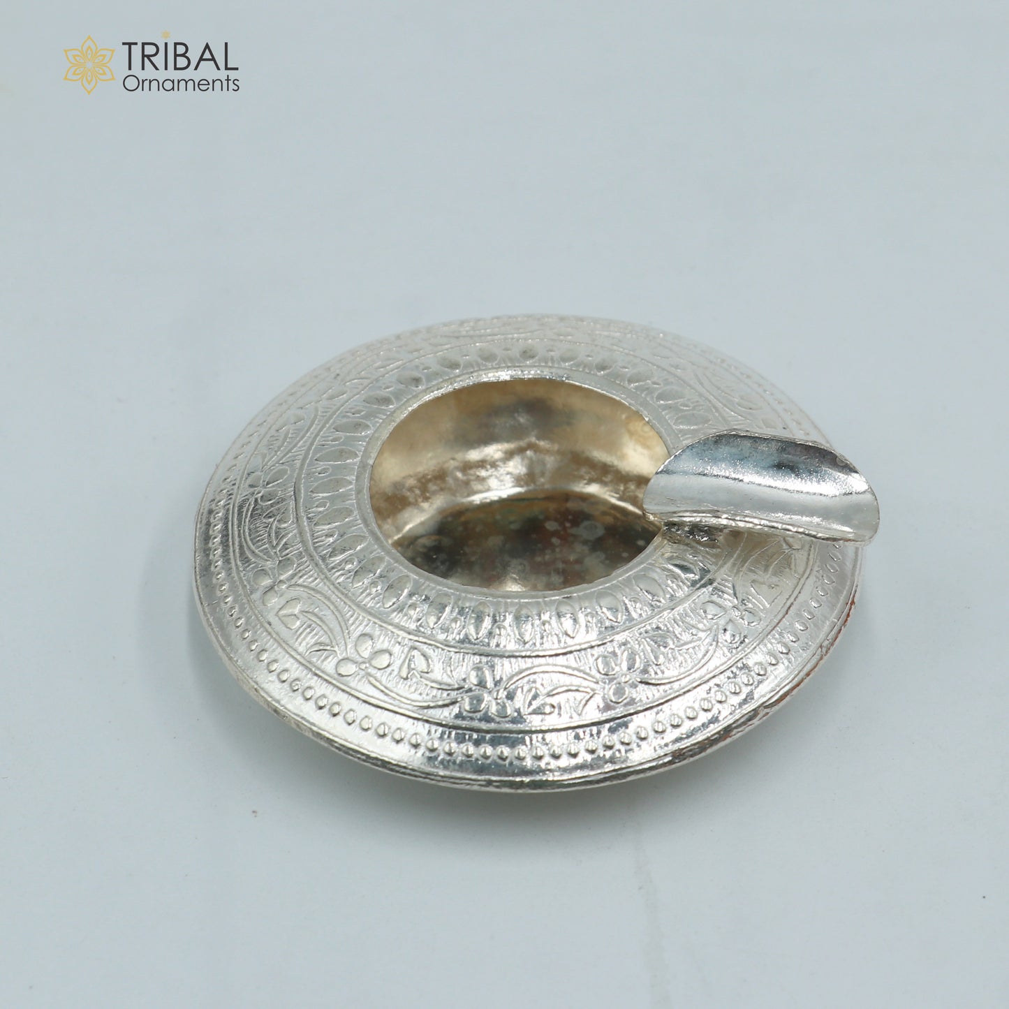 925 sterling silver handmade vintage design flower art small ashtray for cigarette royal unique luxury gift stb411 - TRIBAL ORNAMENTS