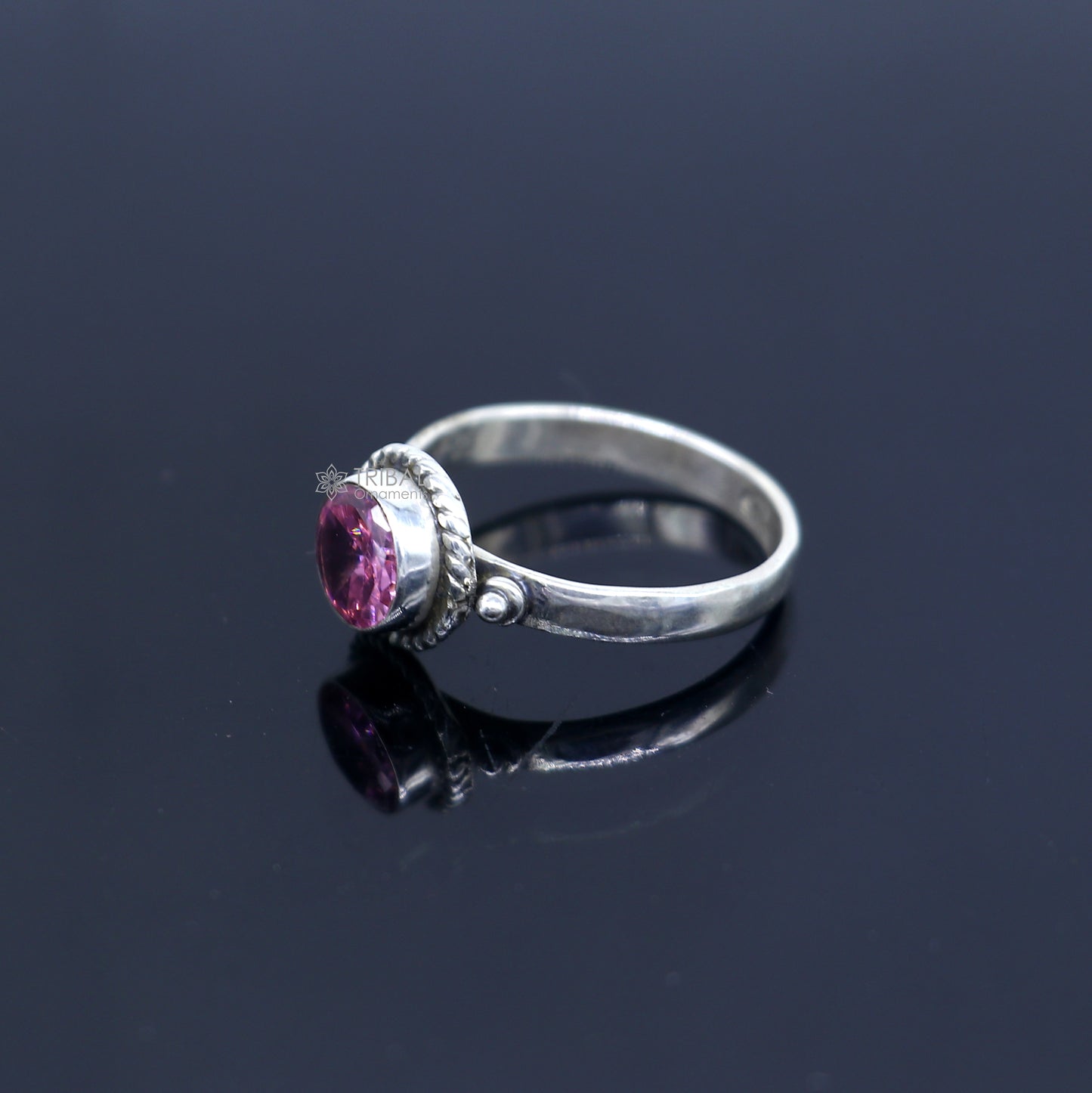 925 sterling silver pink colour stone ring Jewelry sr734 - TRIBAL ORNAMENTS