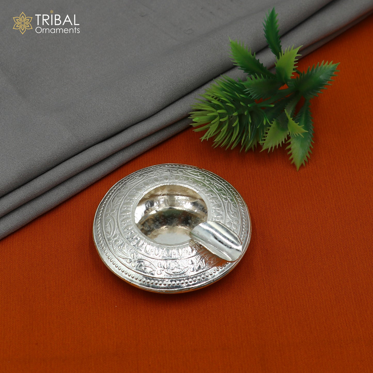 925 sterling silver handmade vintage design flower art small ashtray for cigarette royal unique luxury gift stb411 - TRIBAL ORNAMENTS
