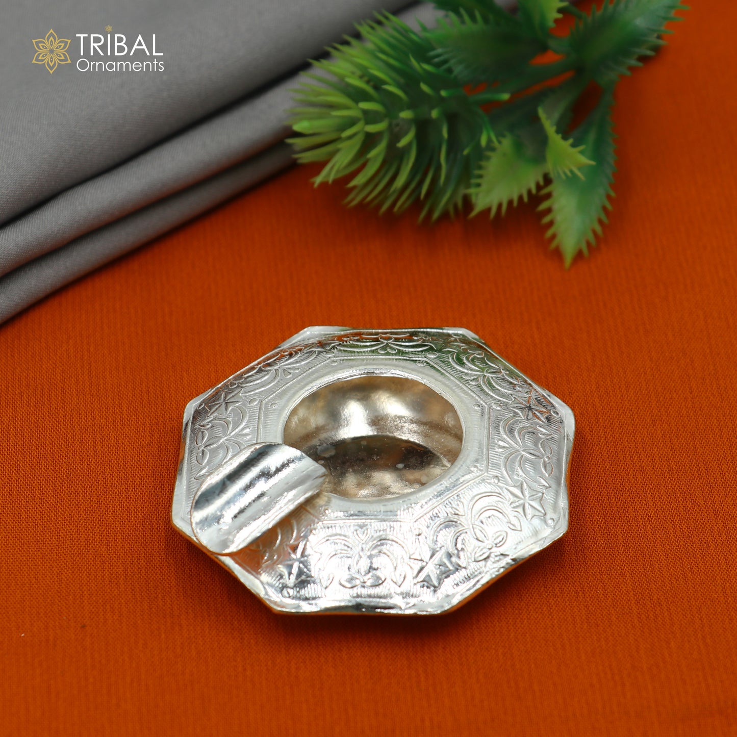 925 sterling silver handmade vintage design flower art small ashtray for cigarette royal unique luxury gift stb413) - TRIBAL ORNAMENTS
