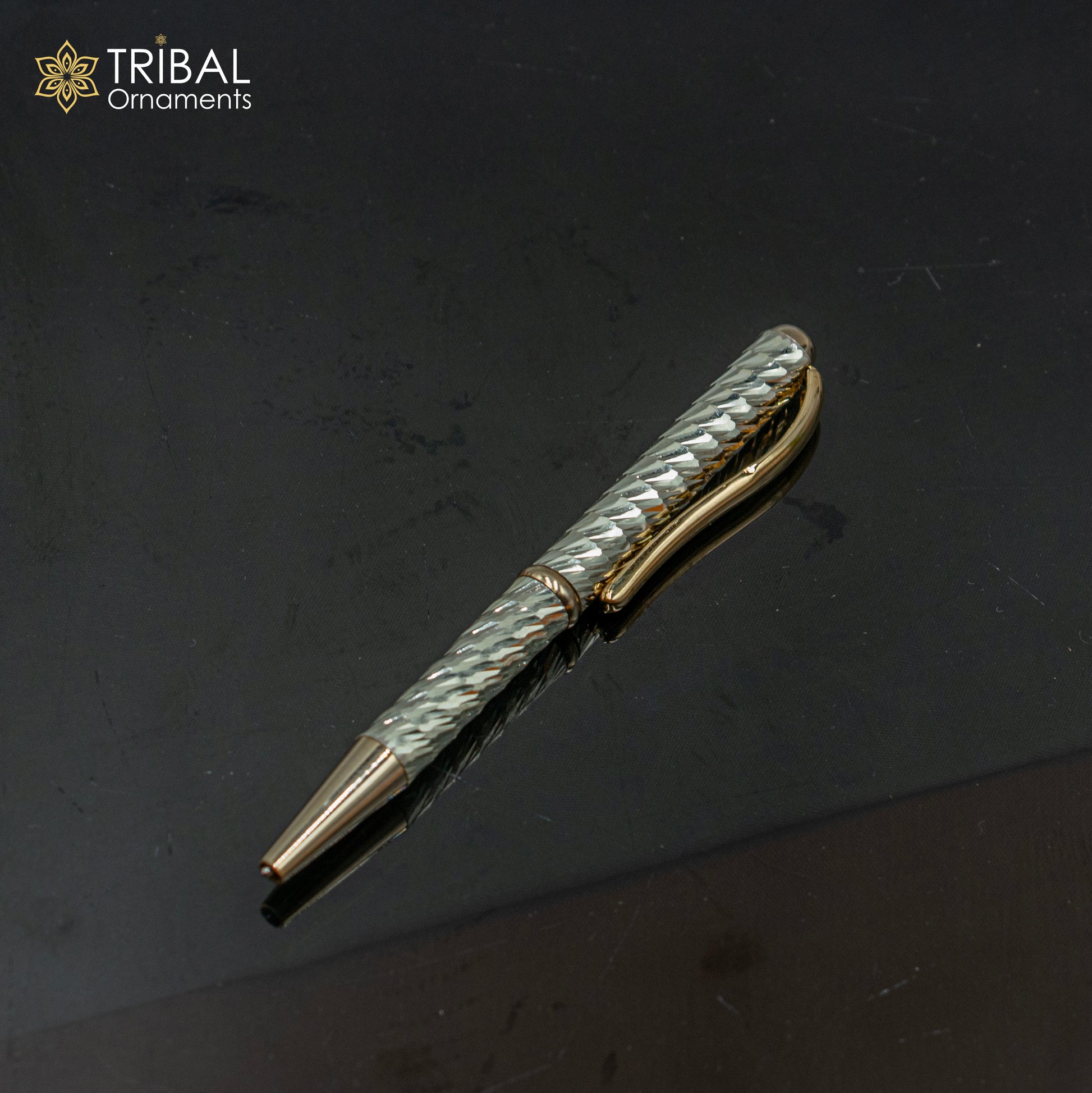 925 Sterling silver handmade unique luxury writing ball pen, best silver gifting article from india art804 - TRIBAL ORNAMENTS
