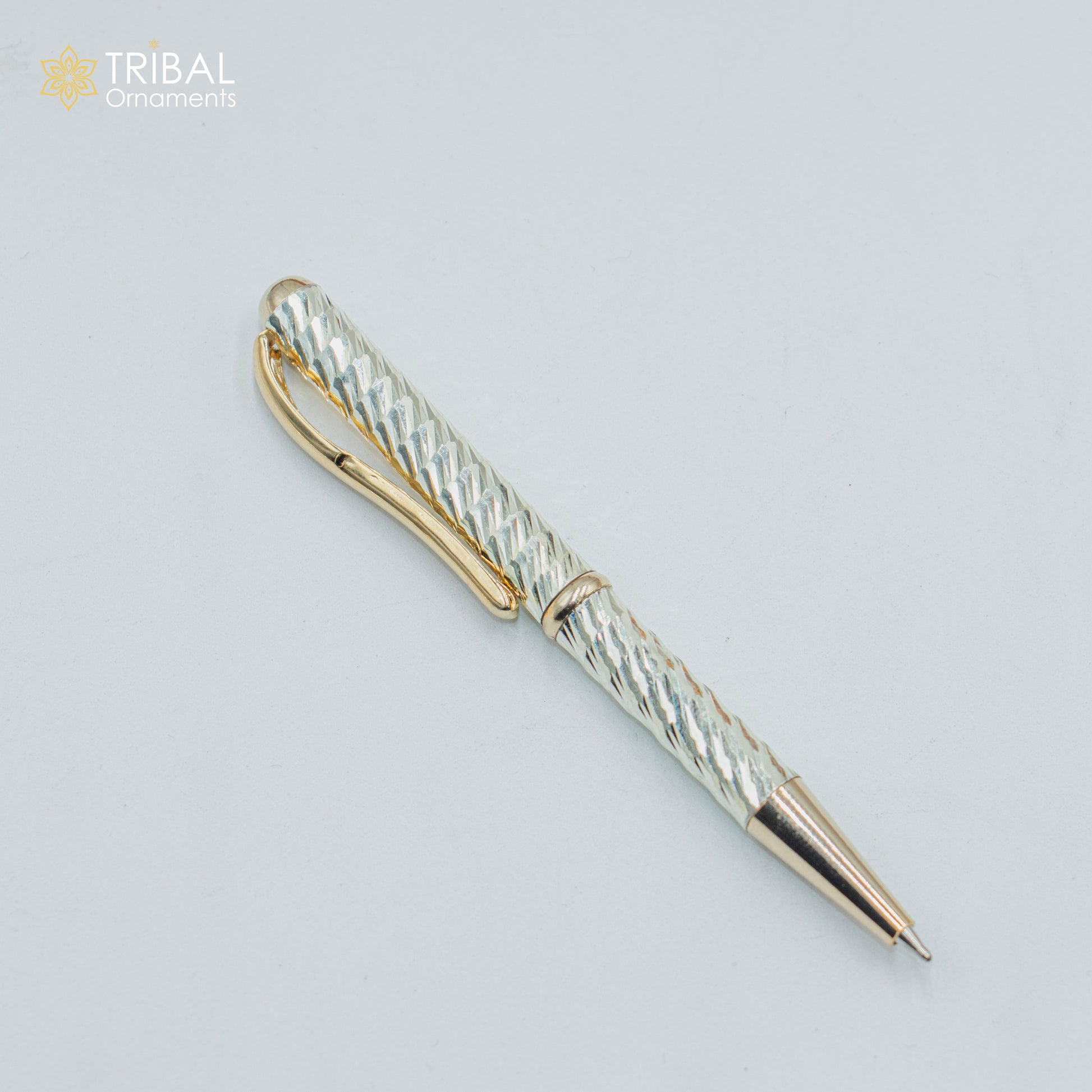925 Sterling silver handmade unique luxury writing ball pen, best silver gifting article from india art804 - TRIBAL ORNAMENTS
