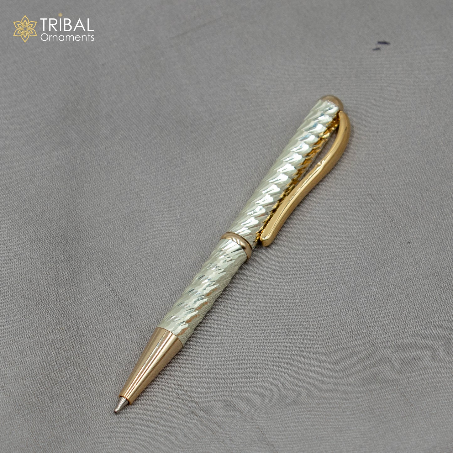925 Sterling silver handmade unique luxury writing ball pen, best silver gifting article from india art804 - TRIBAL ORNAMENTS