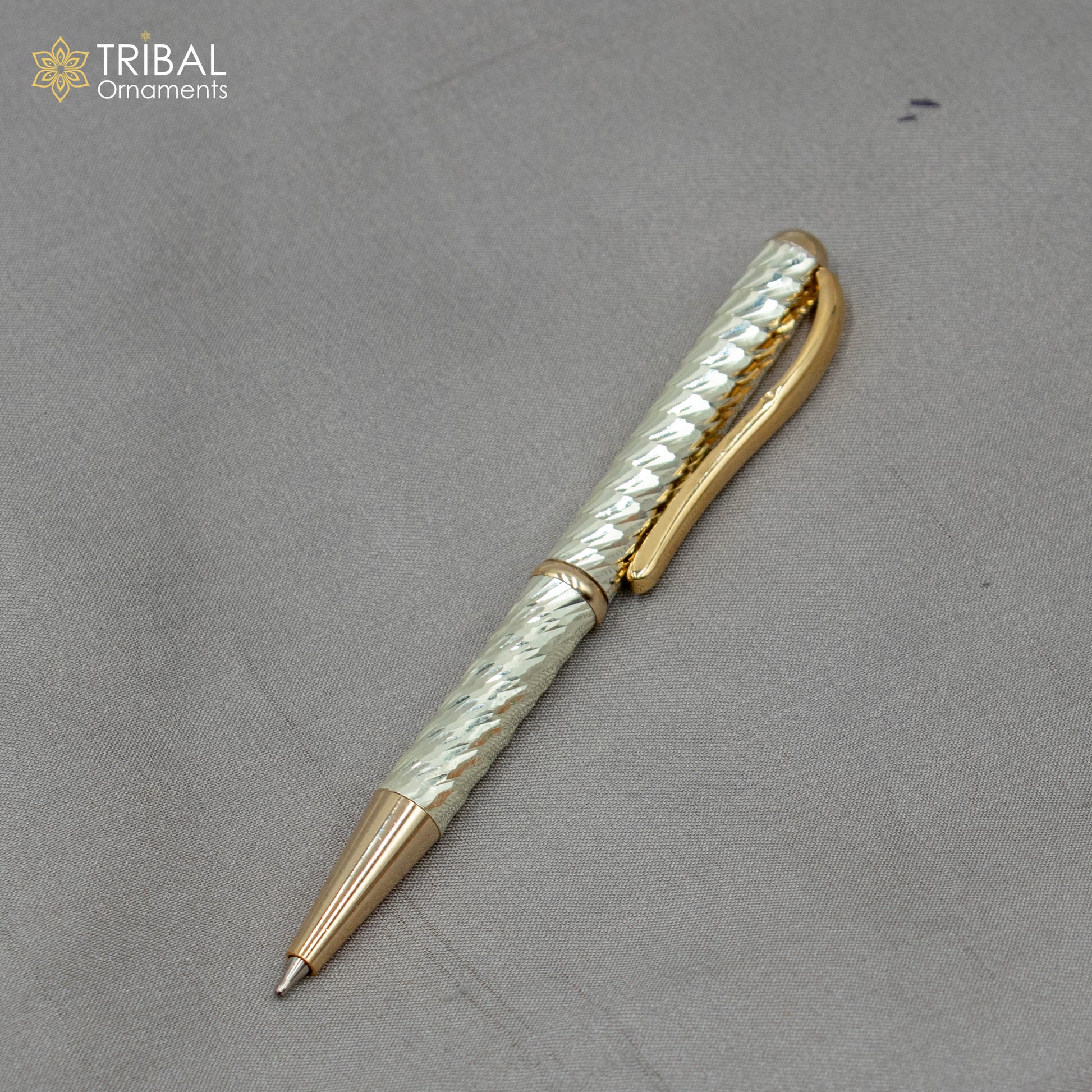 925 Sterling silver handmade unique luxury writing ball pen, best silver gifting article from india art804 - TRIBAL ORNAMENTS