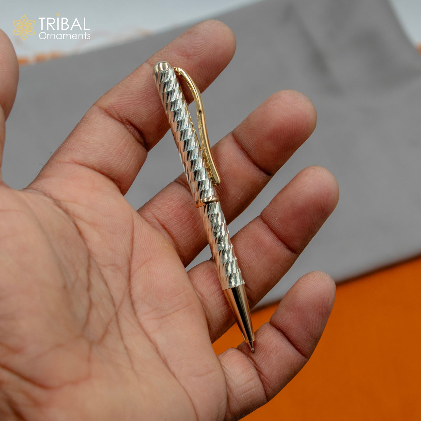 925 Sterling silver handmade unique luxury writing ball pen, best silver gifting article from india art804 - TRIBAL ORNAMENTS