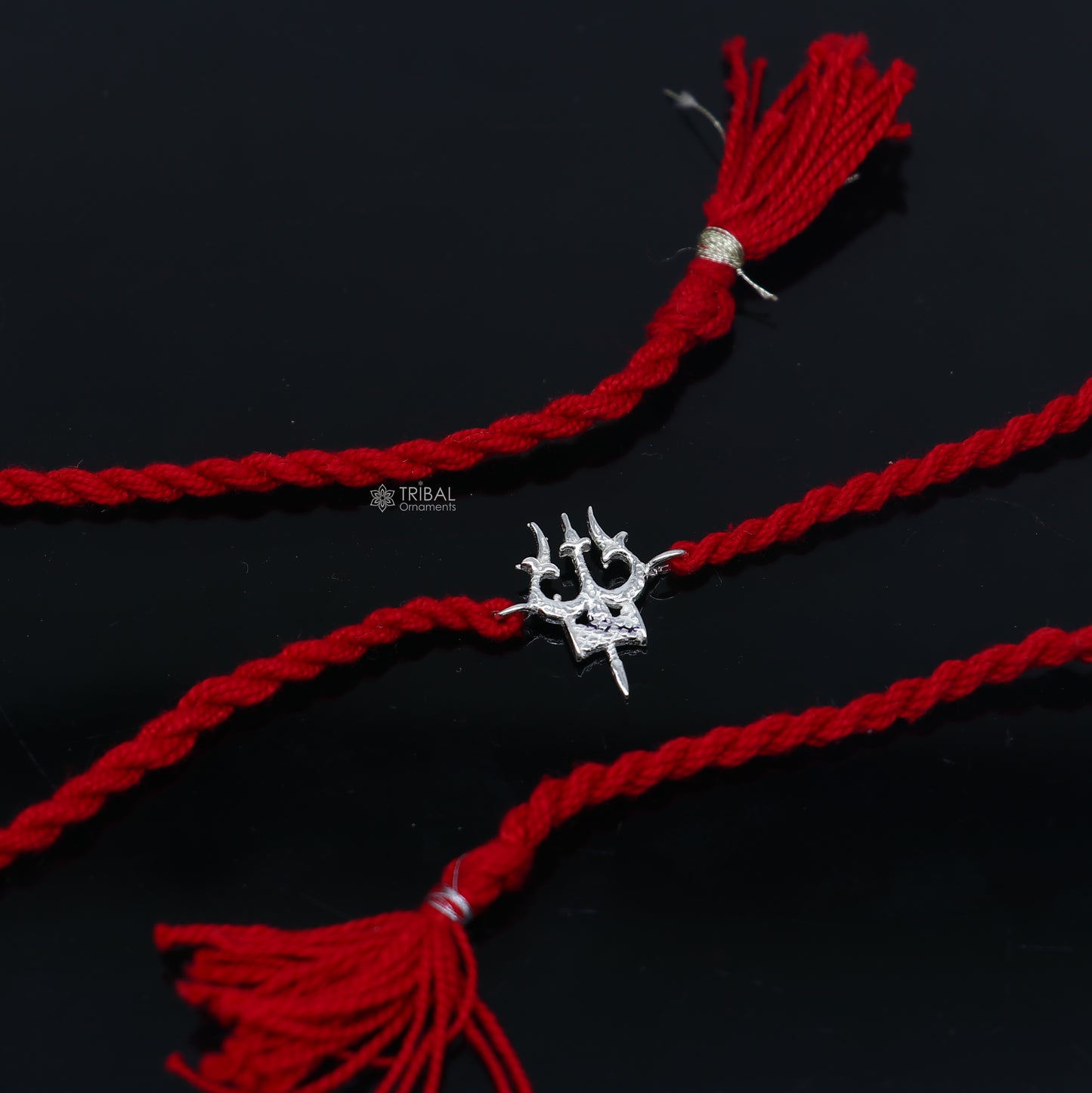 925 sterling silver Trishul / Trident design pendant rakhi Rakshabandhan festival rk403 - TRIBAL ORNAMENTS